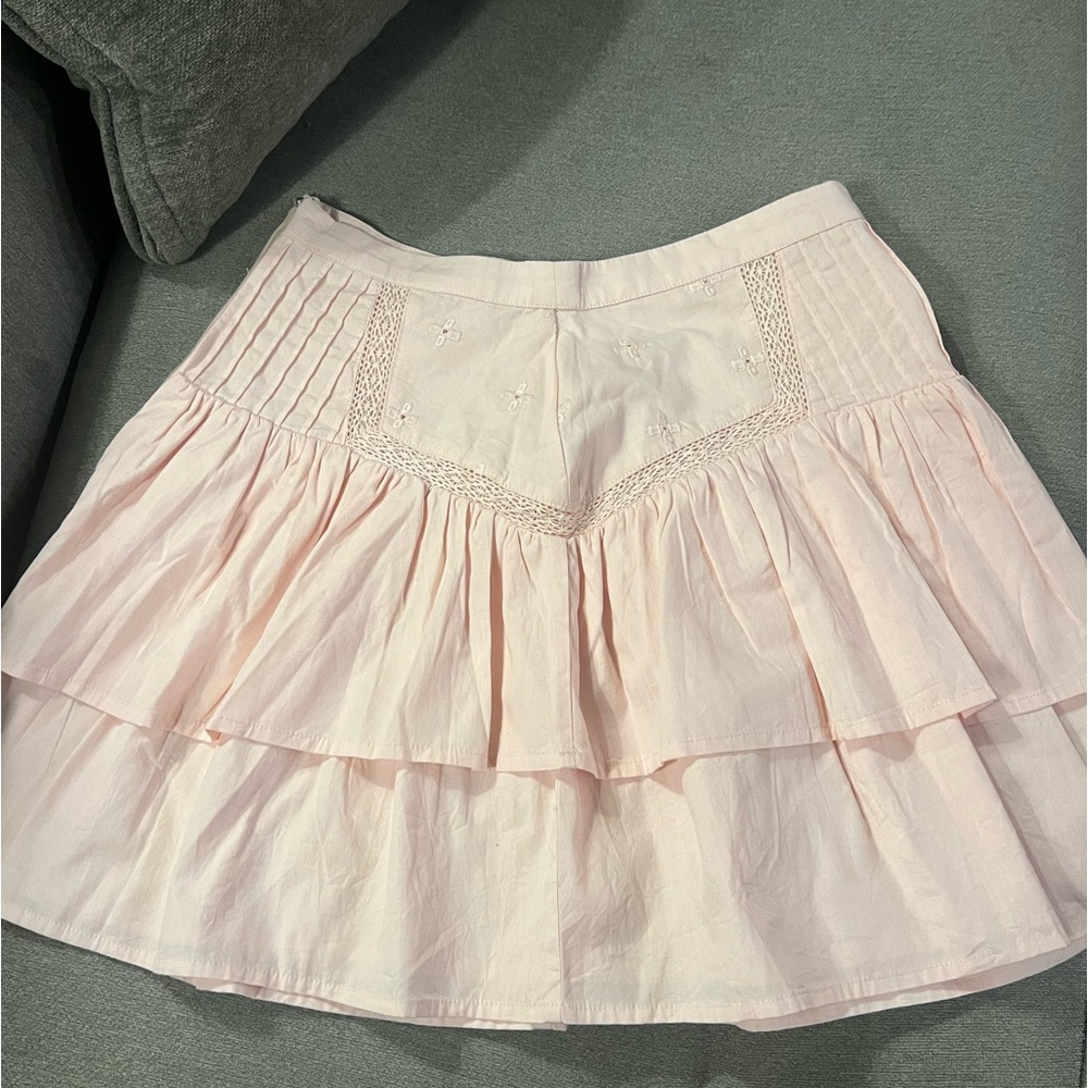 Tularosa Jeanne light pink mini skirt from Revolve